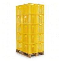 20 Stück Bäckerkisten / Brotkisten 600 x 400 x 410 mm in gelb