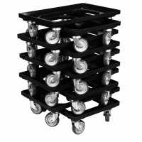 10 x Stück Transportroller für Kisten 600x400 mm 4 Lenkrollen Schwarz