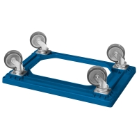 12 Stück E1-Kasten blau + 1 Transportroller Typ C blau