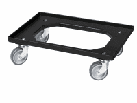 Transportroller für Kisten 600x400 mm 4 Lenkrollen Schwarz oben