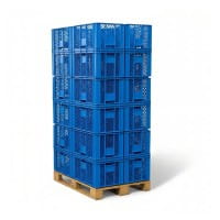 36 Stück Bäckerkisten / Brotkisten 600 x 400 x 320 mm in blau
