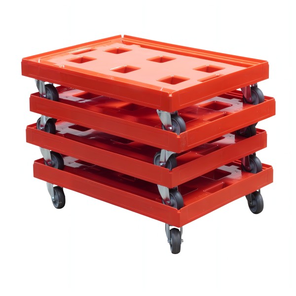 4 Stück Transportroller für Kisten 80 x 60 cm - 400 kg Traglast