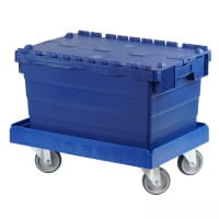 Distributionsbehälter 600 x 400 x 250 mm blau + Transportroller Typ B