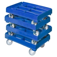 4 Stück Hygienetransportroller - Typ B - 4 Lenkrollen blau
