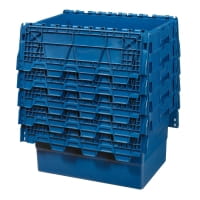 5 Stück Mehrwegbehälter mit Deckel 68L Volumen – ALC-Behälter Transportbox nestbar