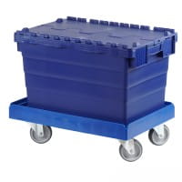 Distributionsbehälter 600 x 400 x 360 mm blau + Transportroller Typ B