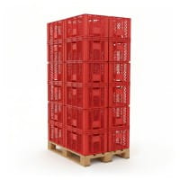 36 Stück Bäckerkisten / Brotkisten 600 x 400 x 320 mm in rot