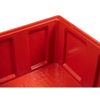 Palettenbox mit Deckel 680l 1200x1000x790 mm Rot - 4 Füsse - geschlossen