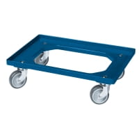 12 Stück E1-Kasten blau + 1 Transportroller Typ C blau