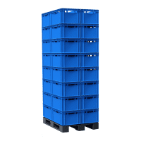 Palette E3- Kisten - 32 Stück - Blau