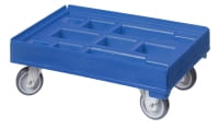 Hygienetransportroller - Typ A - 2 Bock- und 2 Lenkrollen blau