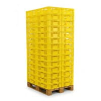 56 Stück Bäckerkisten / Brotkisten 600 x 400 x 150 mm in gelb