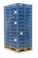 Sonderposten - Gebrauchte 56 Stück Bäckerkisten Brotkisten 600 x 400 x 150 mm in blau