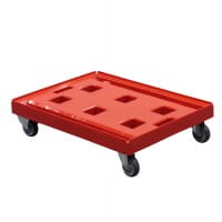 Transportroller Gigant in Rot Typ A - 2 Bock- und 2 Lenkrollen oben