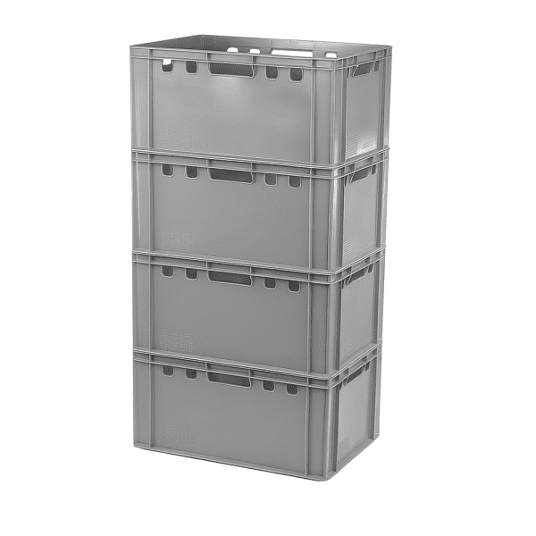 4 Stück Eurokisten E3 Metzgerkiste Grau