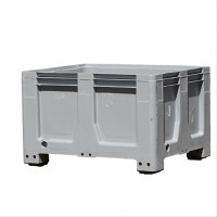 Gebrauchte Palettenbox 4 Füsse - 1200 x 1000 x 760 mm - Grau