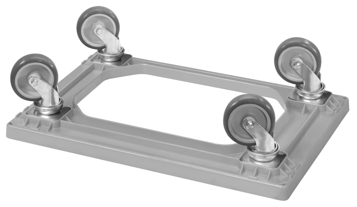 10 x Transportroller Transportwagen für Kisten 60 x 40cm 4 Lenkrollen gelb