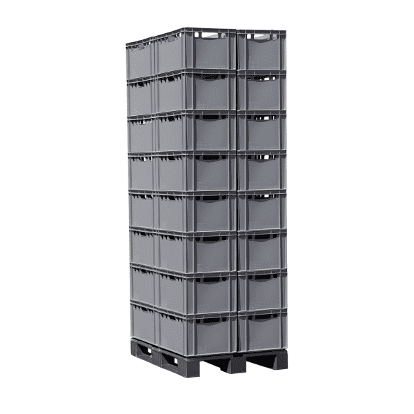 Palette E3- Kisten - 32 Stück - Grau