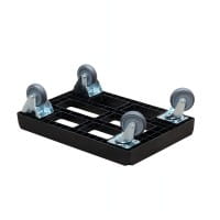 Transportroller - Typ A - für Kisten 600x400 mm 2 Bock / 2 Lenkrollen Grün unten