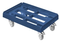 5 x Stück Transportroller Transportwagen für Kisten 600 x 400 mm mit 2 Bremsen Blau Oben