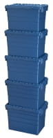 5 Stück Mehrwegbehälter mit Deckel 78L Volumen – ALC-Behälter Transportbox gestapelt