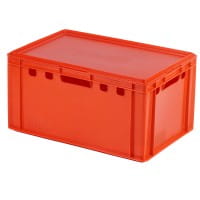 E3-Kisten 600 x 400 x 200 in rot mit Deckel in rot