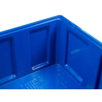 3 Stück Palettenbox mit Deckel 680l 1200x1000x790 mm Blau - 4 Füssen - geschlossen ecke