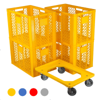 11013 - Bäckerkisten S600-410O_mit Transportroller_gelb in verschied. Farben
