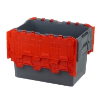2 Stück Mehrwegbehälter / Distributionsbehälter 600 x 400 x 340 mm 60 Ltr. Volumen Grau / Rot