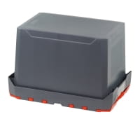 Mehrwegbehälter / Distributionsbehälter 600 x 400 x 340 mm 70 Ltr. Volumen Grau / Rot unten