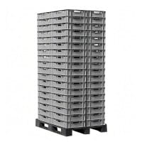Palette E1- Kisten - 72 Stück - Grau