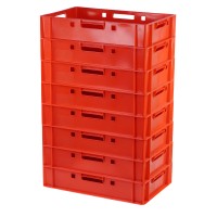 8 Stück Eurokisten E1 Metzgerkiste Rot