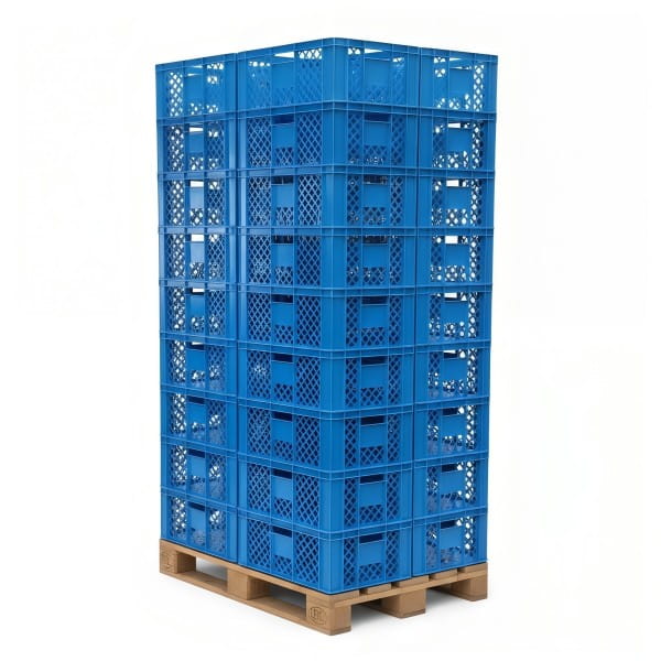 36 Stück Bäckerkisten / Brotkisten 600 x 400 x 230 mm in blau