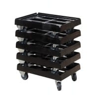 5 x Stück Transportroller - Typ A - für Kisten 600x400 mm 2 Bock / 2 Lenkrollen Grün