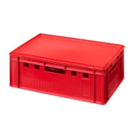 Deckel für Eurokasten 60 x 40 cm E1 E2 E3 rot mit Kiste