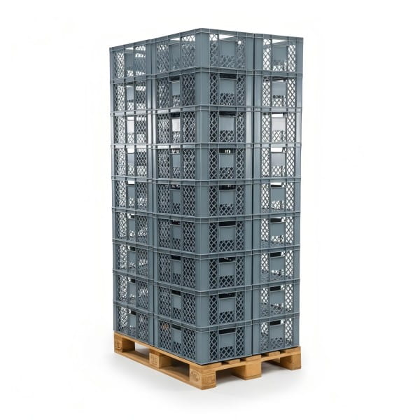 36 Stück Bäckerkisten / Brotkisten 600 x 400 x 230 mm in grau