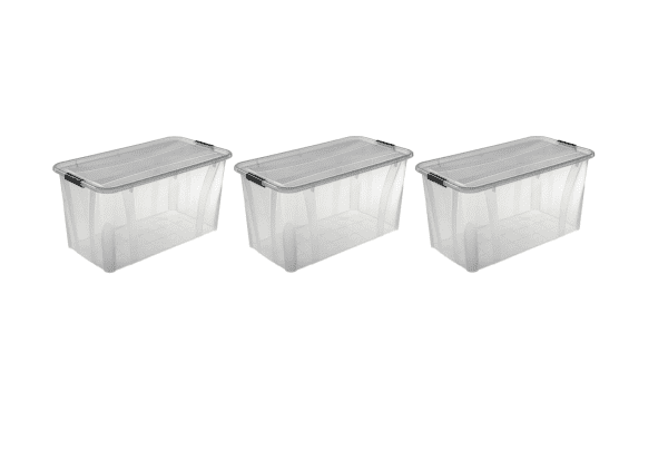 3 Stück Aufbewahrungsboxen Typ 28 - 80 Liter Volumen - 719 x 385 x 372 mm