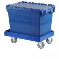 Distributionsbehälter 600 x 400 x 416 mm blau + Transportroller Typ B
