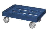 5 x Stück Transportroller Transportwagen für Kisten 600 x 400 mm mit 4 Lenkrollen Blau oben