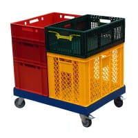 Transportroller in Blau Gigant Typ B-F - 2 Bremsen und Lenkrollen Boxen