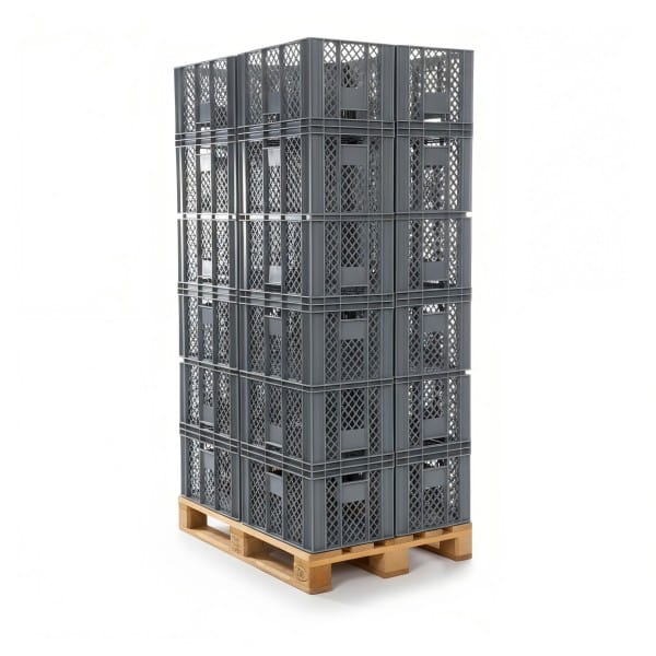 36 Stück Bäckerkisten / Brotkisten 600 x 400 x 320 mm in grau