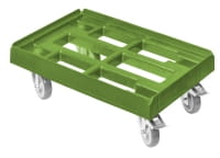 5 x Stück Transportroller Transportwagen für Kisten 600 x 400 mm mit 2 Bremsen Grün