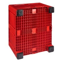 Palettenbox mit Deckel 680l 1200x1000x790 mm Rot - 4 Füsse - geschlossen