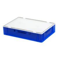 7 Stück E1-Kasten in Blau mit 7 Deckel in Grau