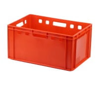 E3-Kisten 600 x 400 x 200 in rot mit Deckel in rot