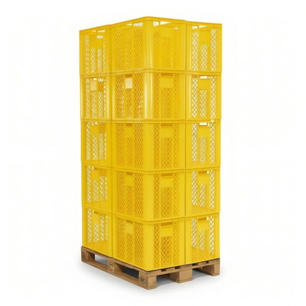 20 Stück Bäckerkisten / Brotkisten 600 x 400 x 410 mm in gelb