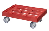 5 x Stück Transportroller Transportwagen für Kisten 600 x 400 mm mit 4 Lenkrollen Rot oben