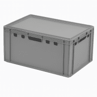 4 Stück E3-Kasten Grau mit 4 Deckel in Grau