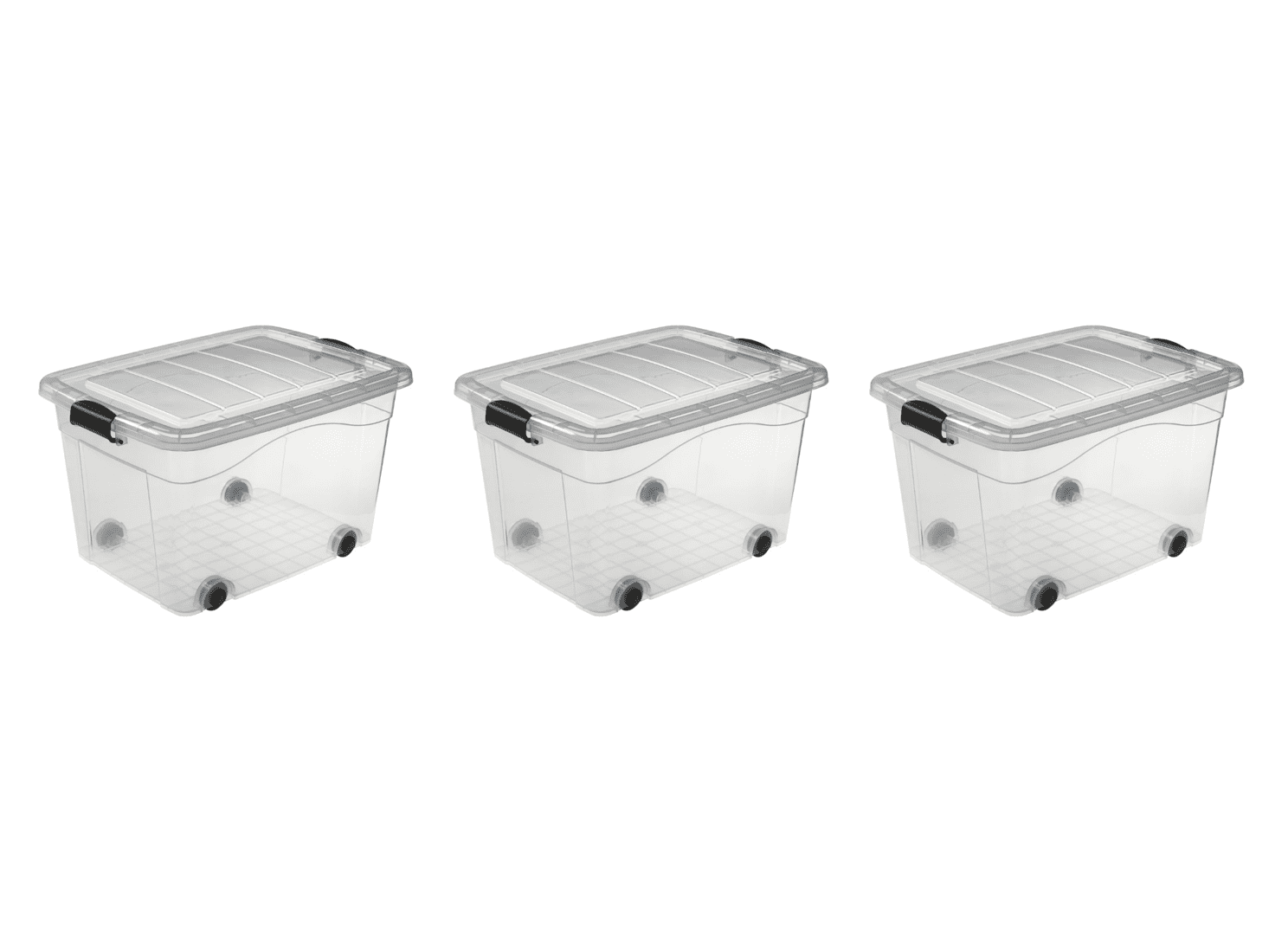 3 Stück Aufbewahrungsboxen 610x450x360 mm - 60L Volumen