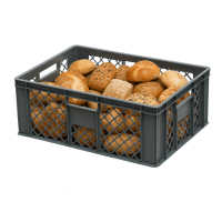 36 Stück Bäckerkisten / Brotkisten 600 x 400 x 230 mm in grau